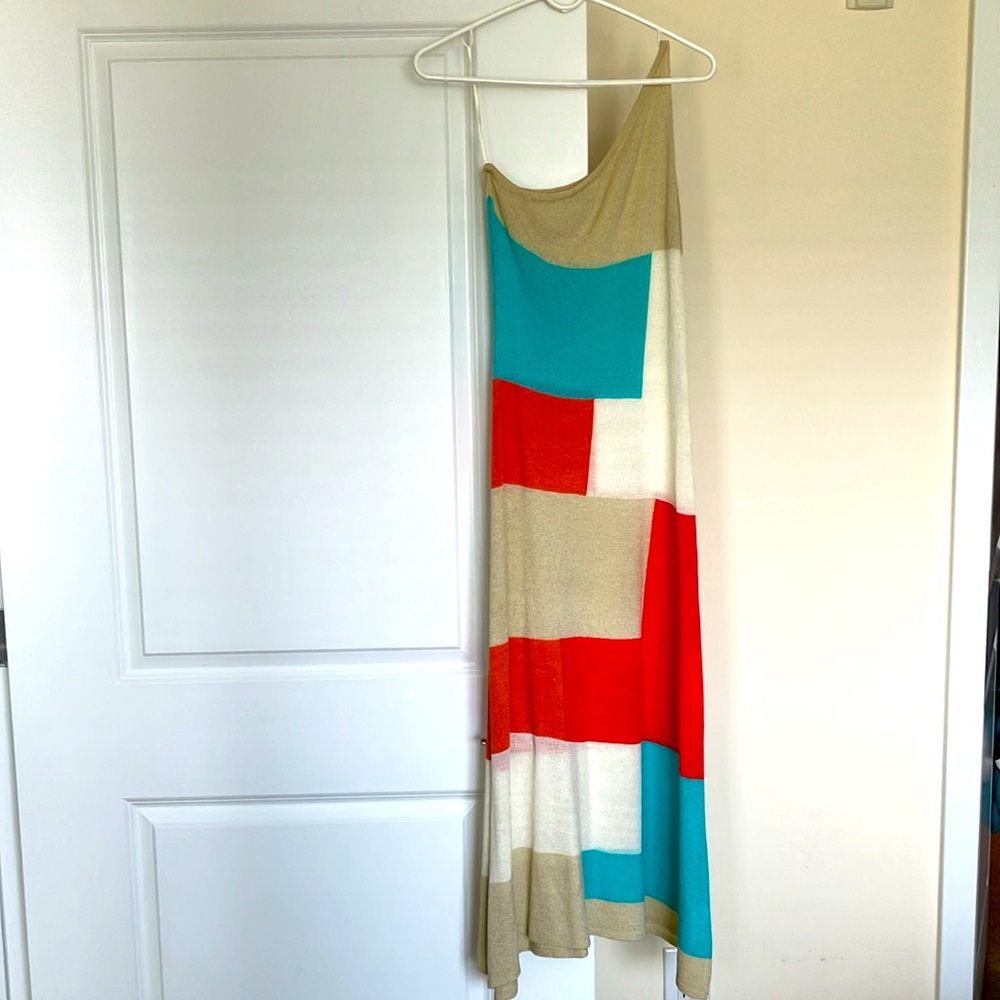 Geometric Colorblock Maxi Dress